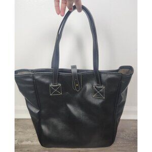 Barrington Nantucket Black Pebbled Leather Extra Large Shoulder Tote Bag